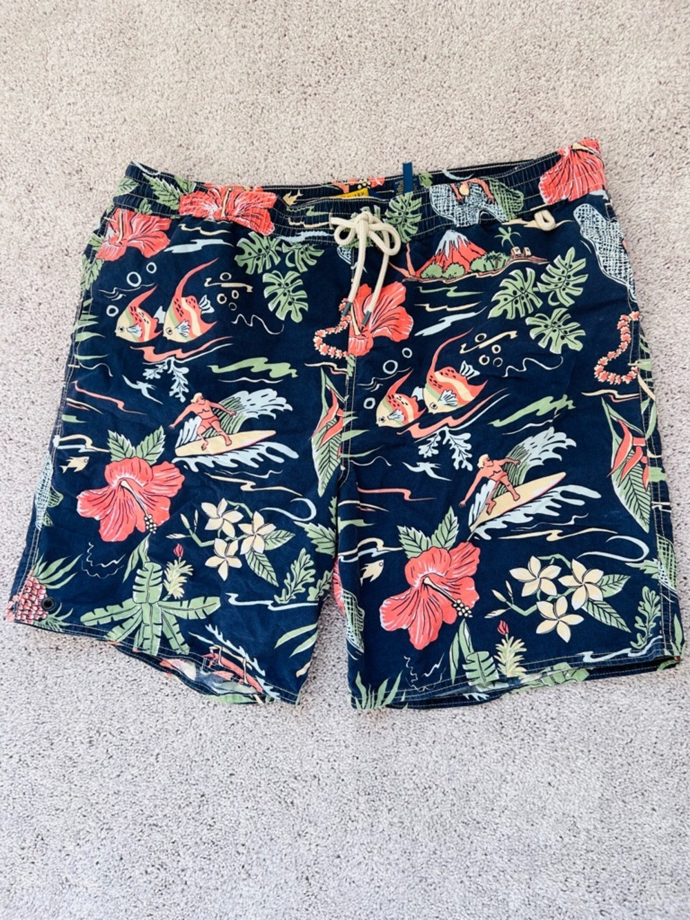 Ralph Lauren Navy Floral & Coral Swim Shorts men’s XXL